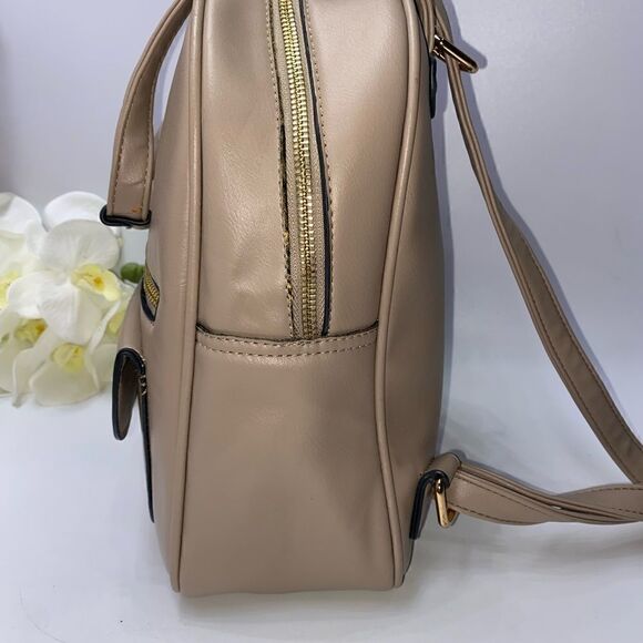 Adorable Fashion Backpack Taupe Medium - Picture 3 of 12